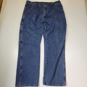 Wrangler Carpenter Men's Size 34 X 30 Relaxed Bootcut Jeans‎ Blue Denim